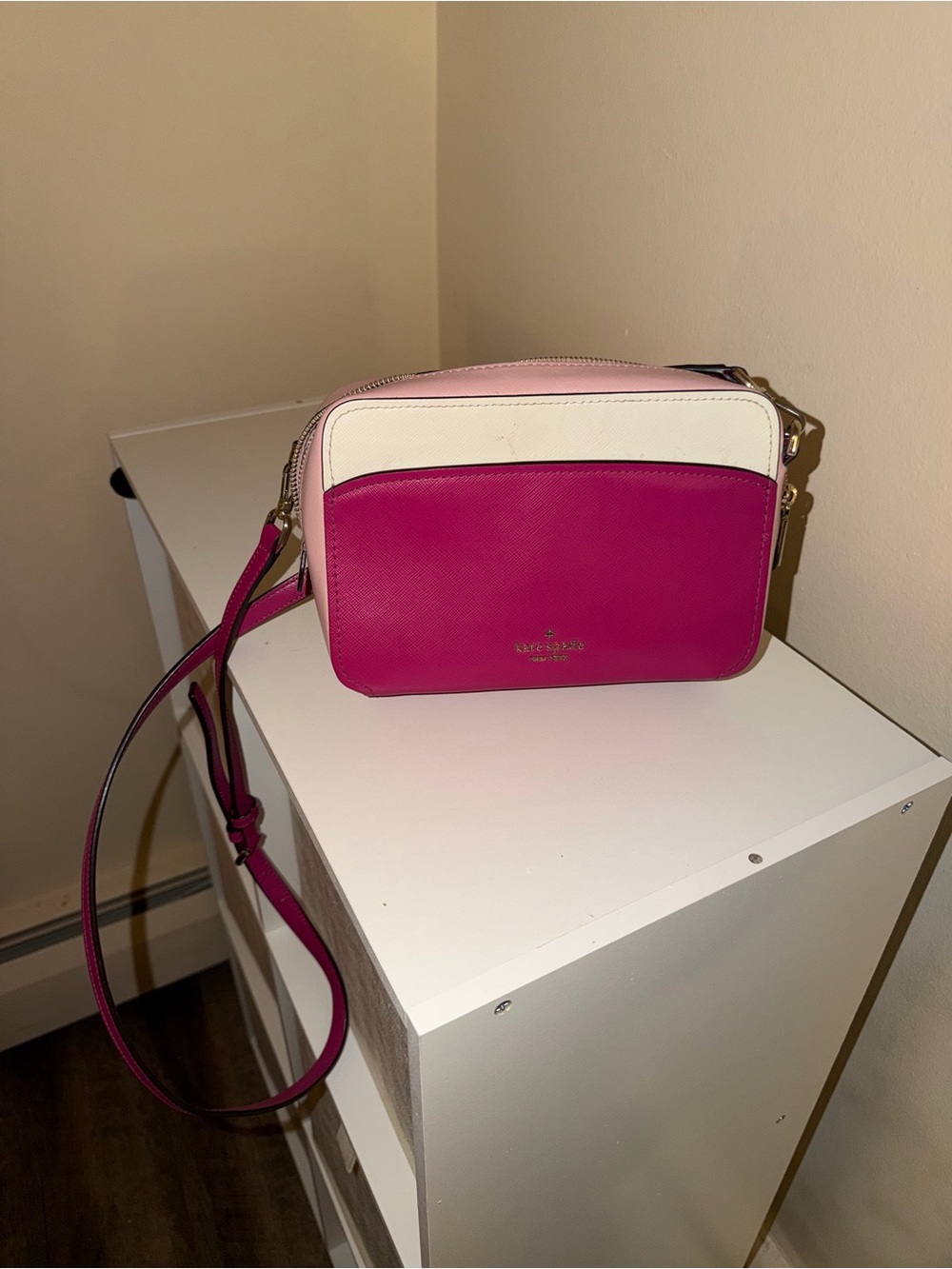 kate spade Two-Tone Pink & Cream Leather Crossbody